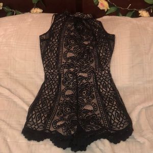 Black laced romper